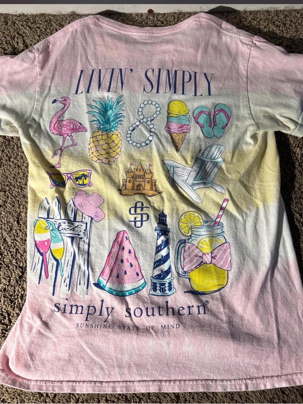 Simply Southern Pink and Yellow Summer Graphic Tee